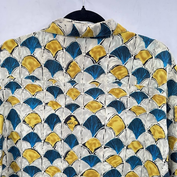 BURMA BIBAS Man 100% Silk short sleeve lightweight shell vintage casual top M - Picture 9 of 10